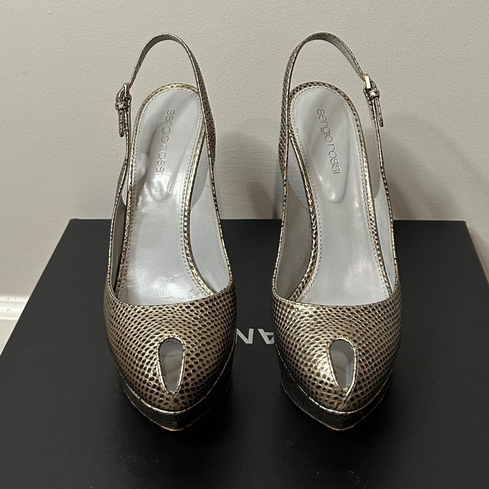 Sergio Rossi peep toe heels